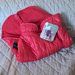 Red Quilted Harness Jacket for Pets(DOG'S)